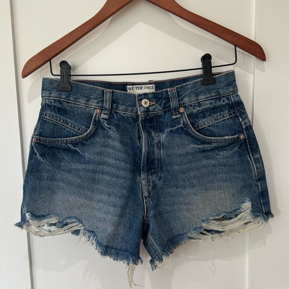 Free People Jean shorts, Color: Blue, Size: 25, rough hem